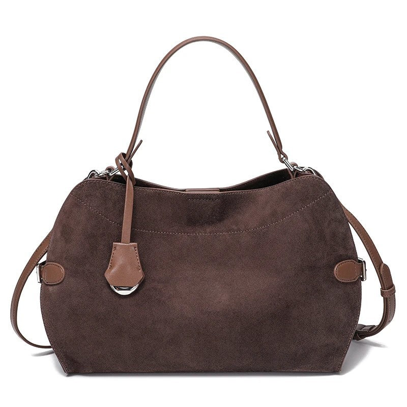 New Winter 2026 Women's Natural Suede Leather Handbag – Soft Cowhide Crossbody