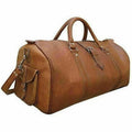 24" Leather Genuine Travel Bag Duffle Gym Men Vintage Luggage Overnight Weekend